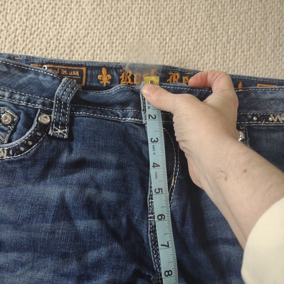 Rock Revival Erin Easy Skinny Low Rise Jeans 30 Grunge Punk Bling Casual - Picture 7 of 11